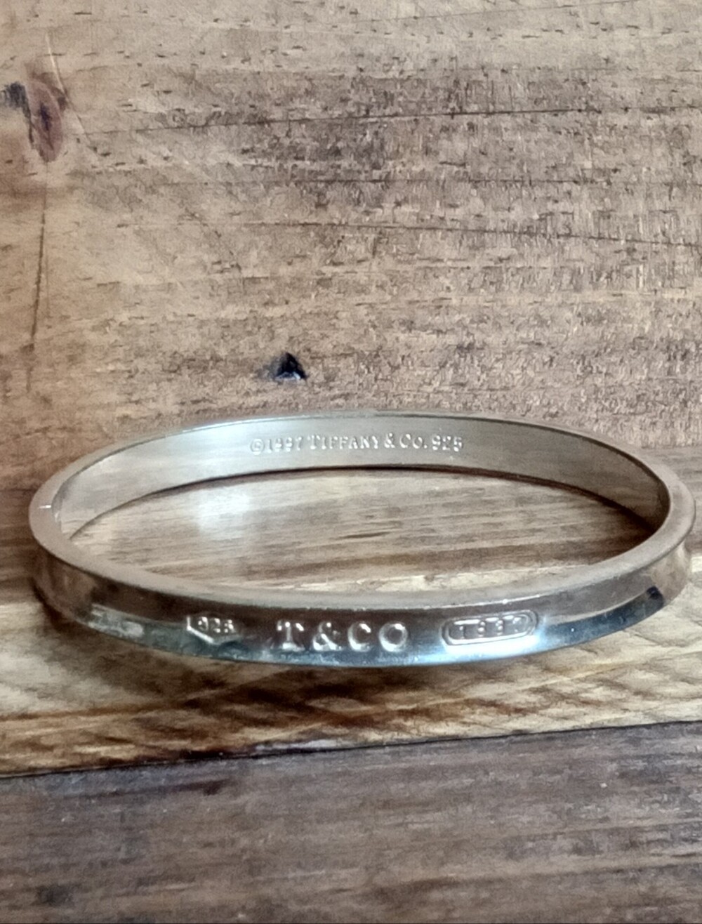 Tiffany & Co. 1837 Oval Sterling Silver Bangle Bracelet - Silver